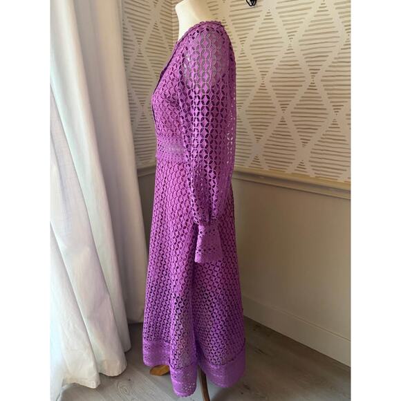 Boutique Women’s Small Purple Lace Cutout Midi Dress - Picture 6 of 9